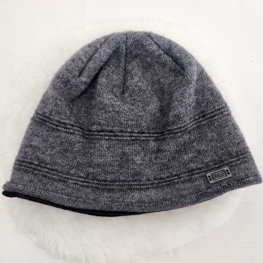 Bula Gray Beanie Cap OS Wool / Acrylic Blend Unisex
